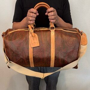 Authentic Etro Brown Paisley Travel Bag